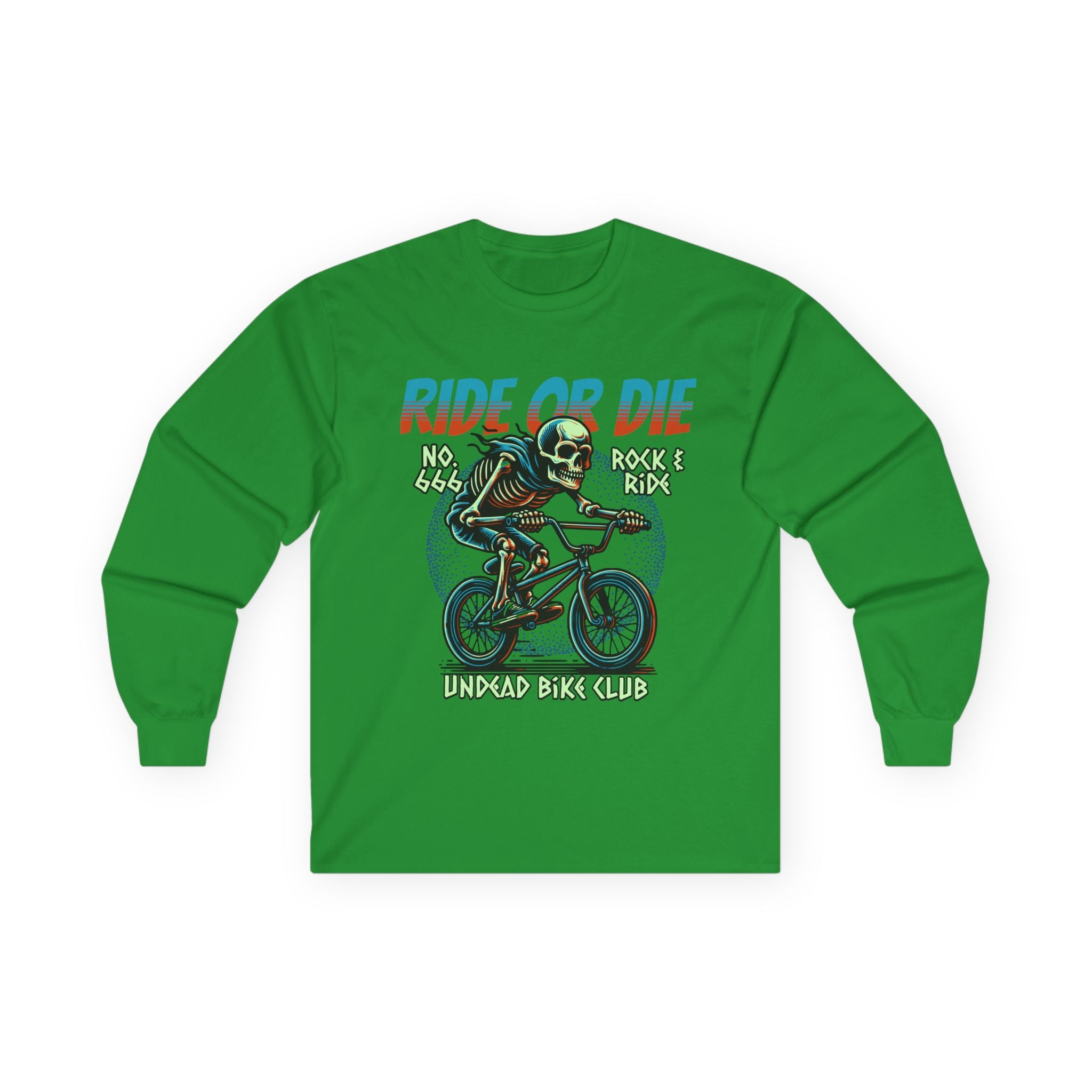 Ride Or Die - Unisex Cotton Long Sleeve Tee (Front) - Damned Threads